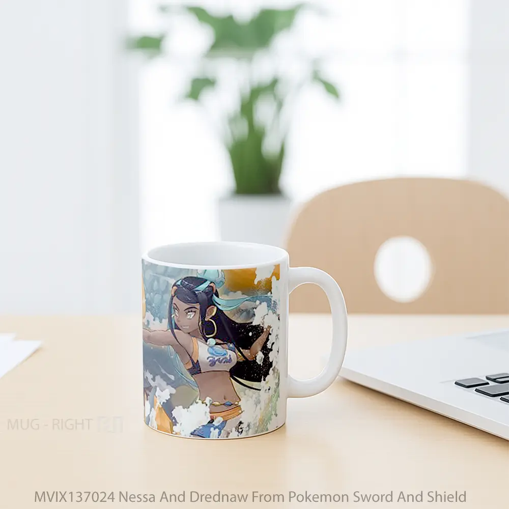 Mug Nessa And Drednaw From Pokemon Sword And Shield Cangkir Anime - All-side / Desain