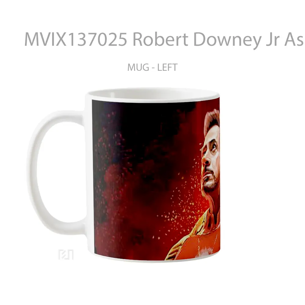 Mug Robert Downey Jr As Iron Man Fanart Gelas Superhero - All-side / Desain