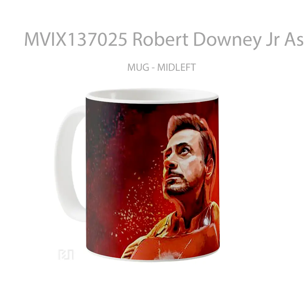 Mug Robert Downey Jr As Iron Man Fanart Gelas Superhero - All-side / Desain