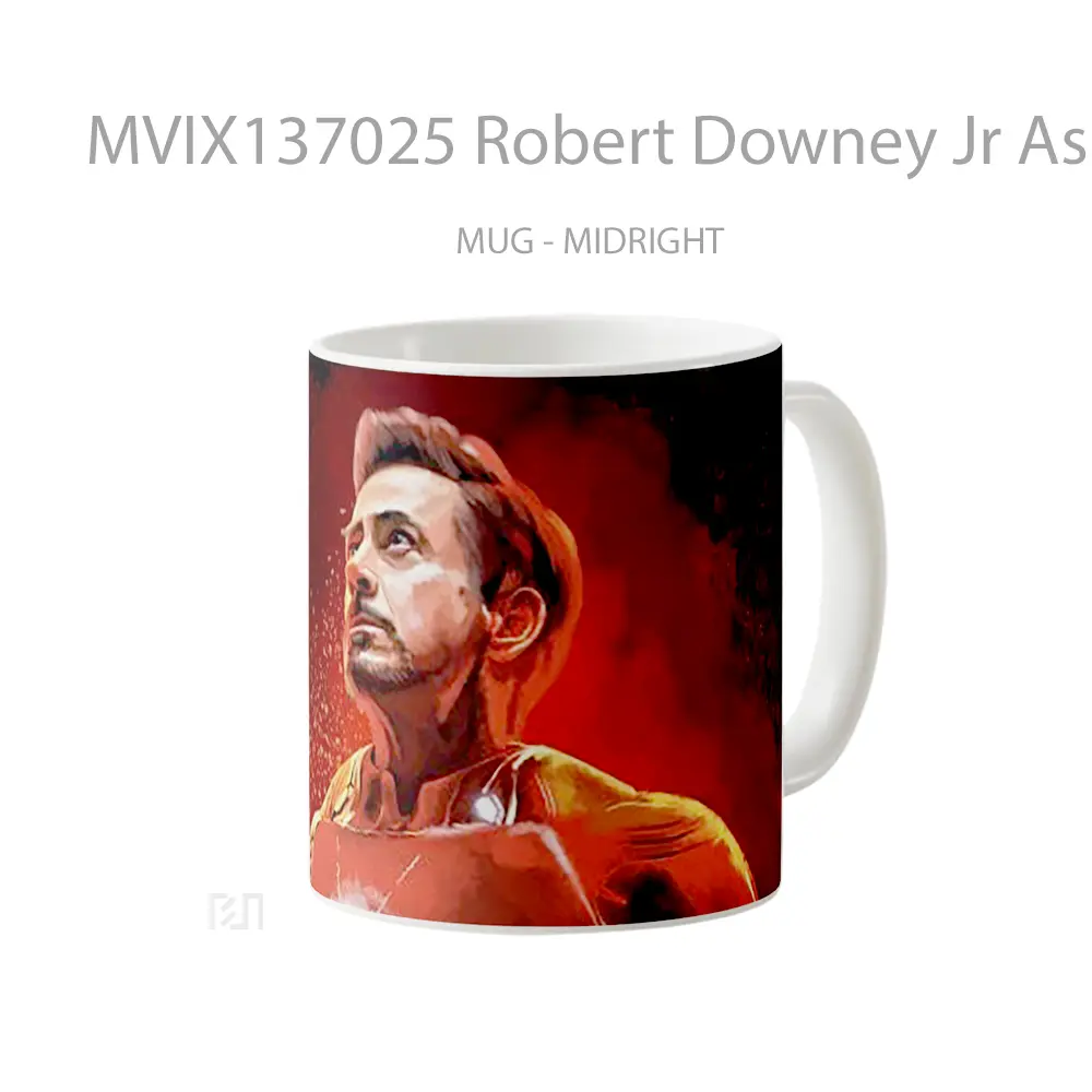 Mug Robert Downey Jr As Iron Man Fanart Gelas Superhero - All-side / Desain