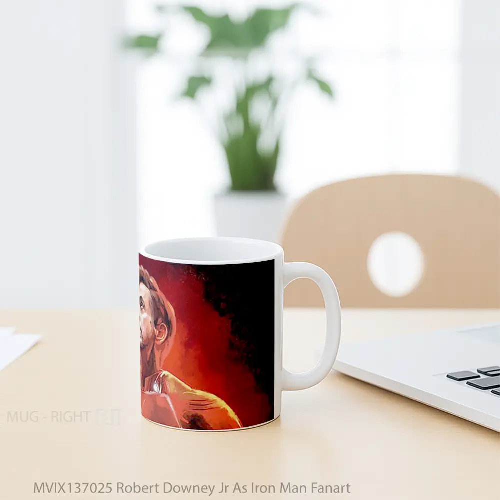 Mug Robert Downey Jr As Iron Man Fanart Gelas Superhero - All-side / Desain
