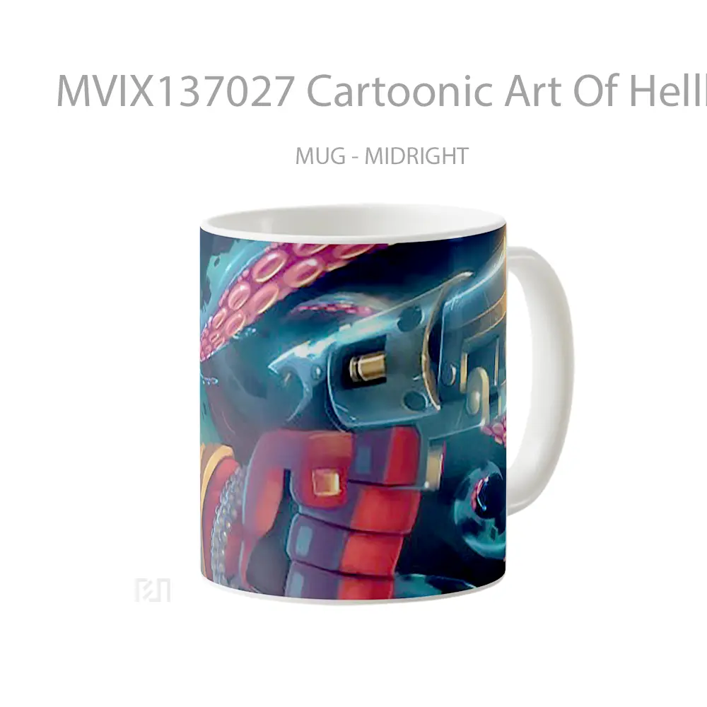 Mug Cartoonic Art Of Hellboy Gelas Keramik Unik - All-side / Desain