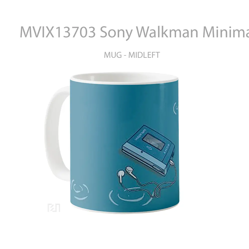 Mug Sony Walkman Minimalist Gelas Seni Modern - All-side / Desain