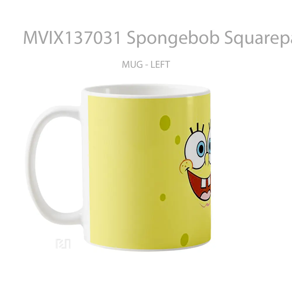 Mug Spongebob Squarepants Minimalist Gelas Seni Modern - All-side / Desain