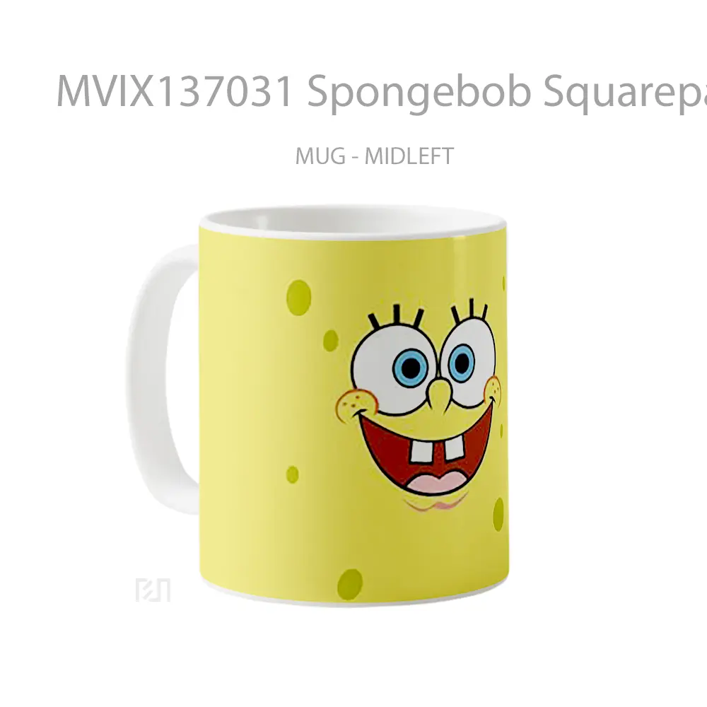 Mug Spongebob Squarepants Minimalist Gelas Seni Modern - All-side / Desain
