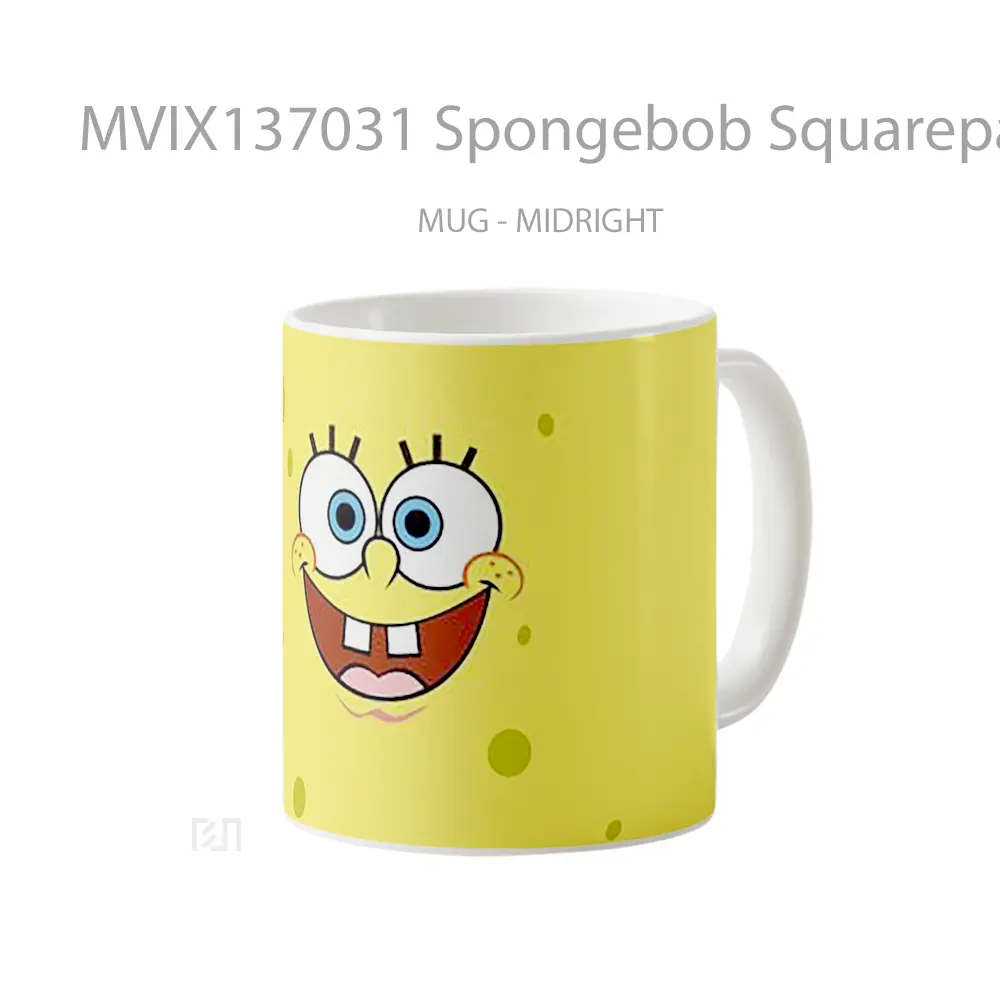 Mug Spongebob Squarepants Minimalist Gelas Seni Modern - All-side / Desain