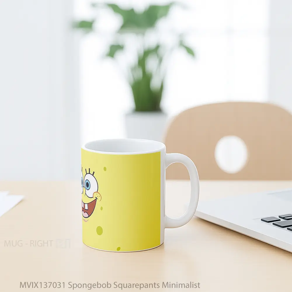 Mug Spongebob Squarepants Minimalist Gelas Seni Modern - All-side / Desain