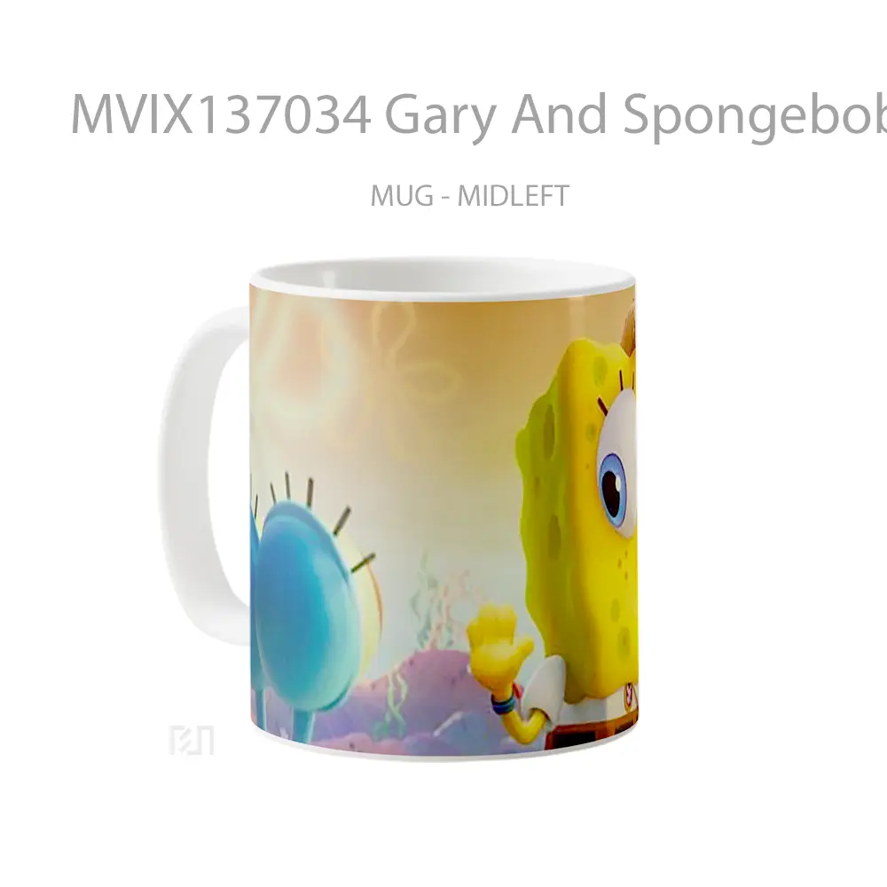 Mug Gary And Spongebob In Sponge On The Run V2 Gelas Kartun - All-side / Desain