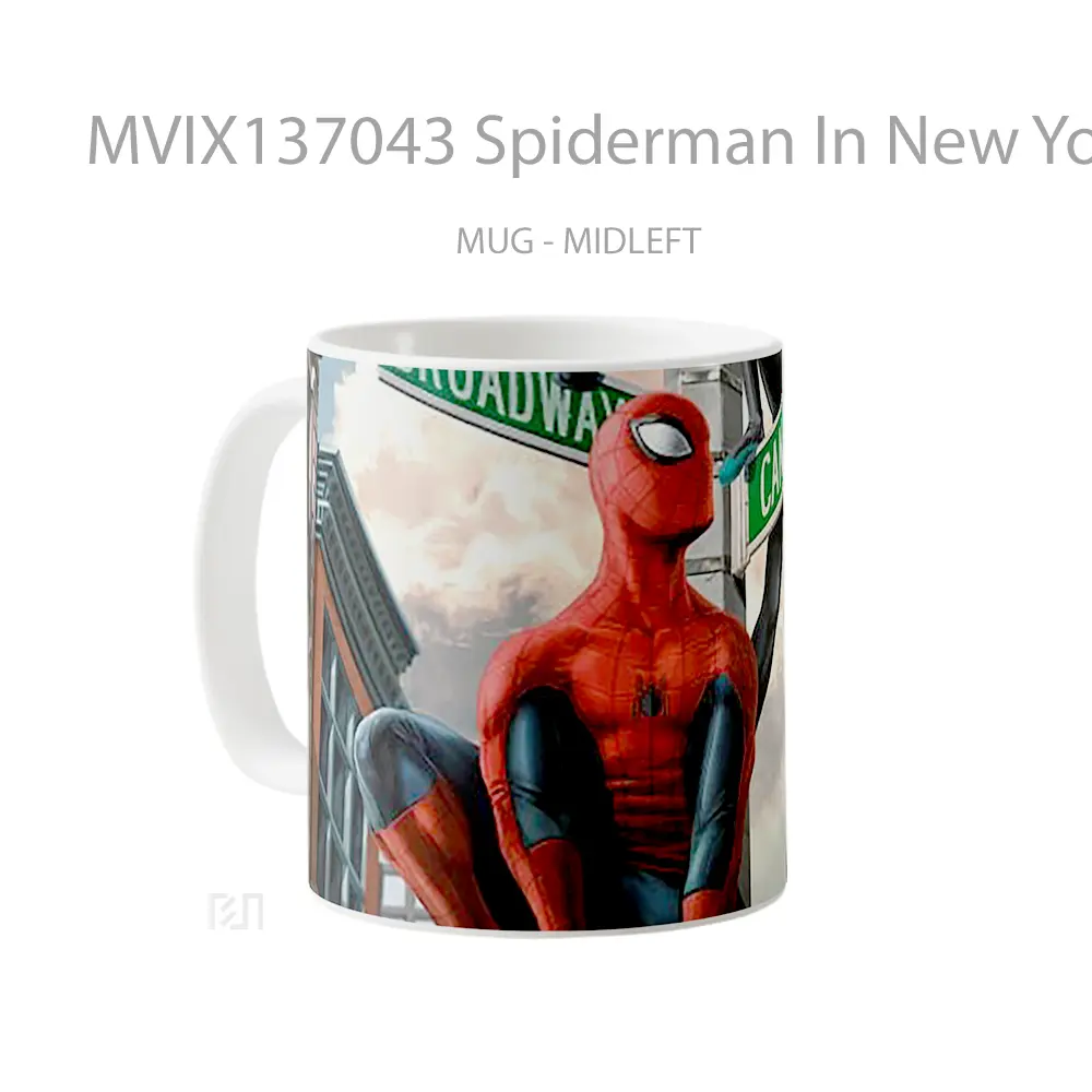 Mug Spiderman In New York V1 Gelas Superhero - All-side / Desain