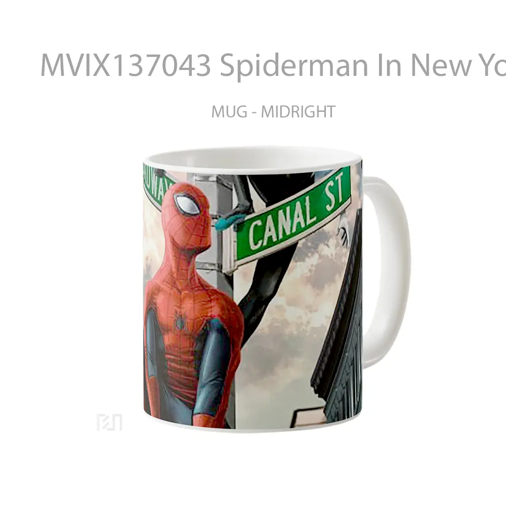 Mug Spiderman In New York V1 Gelas Superhero - All-side / Desain