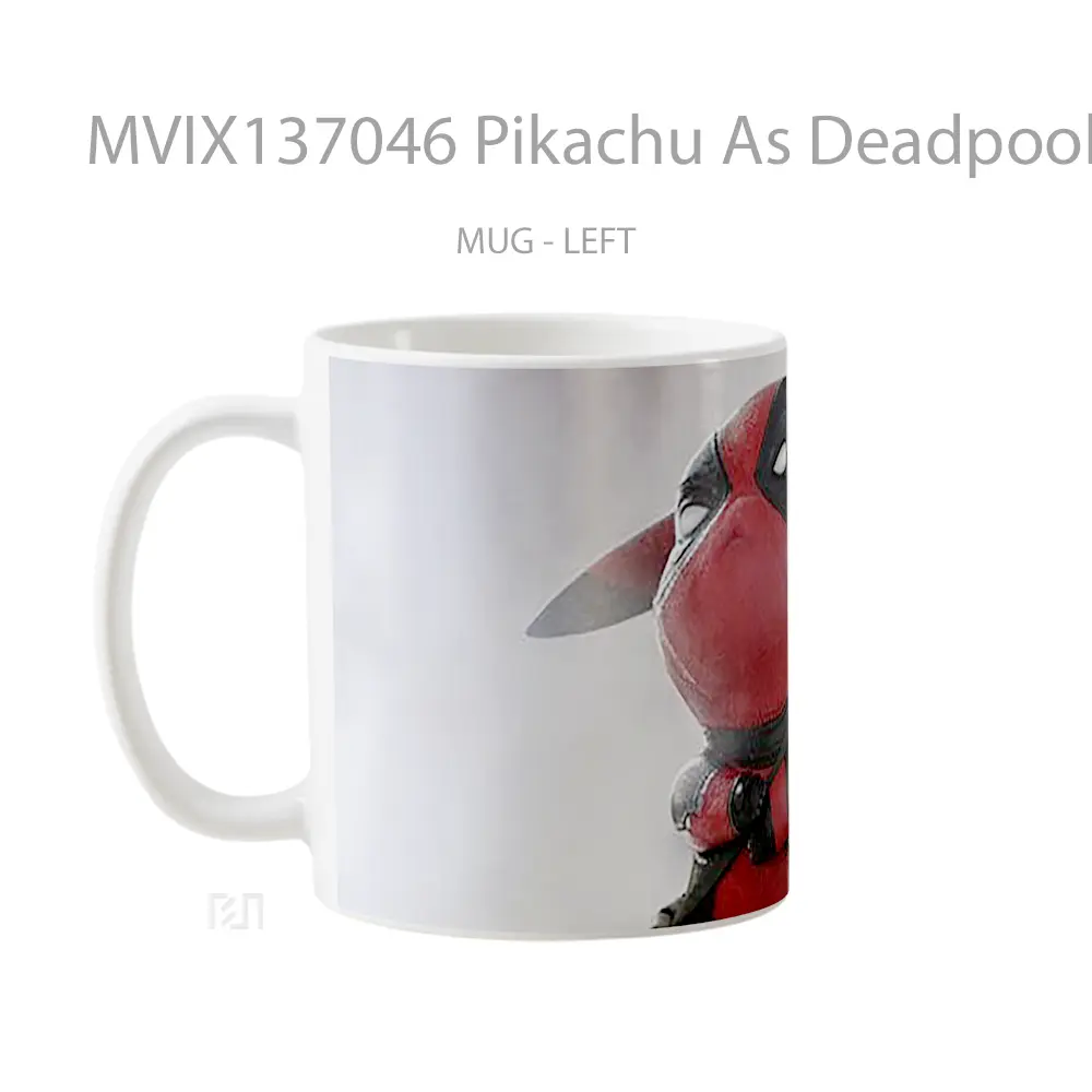 Mug Pikachu As Deadpool Gelas Superhero - All-side / Desain