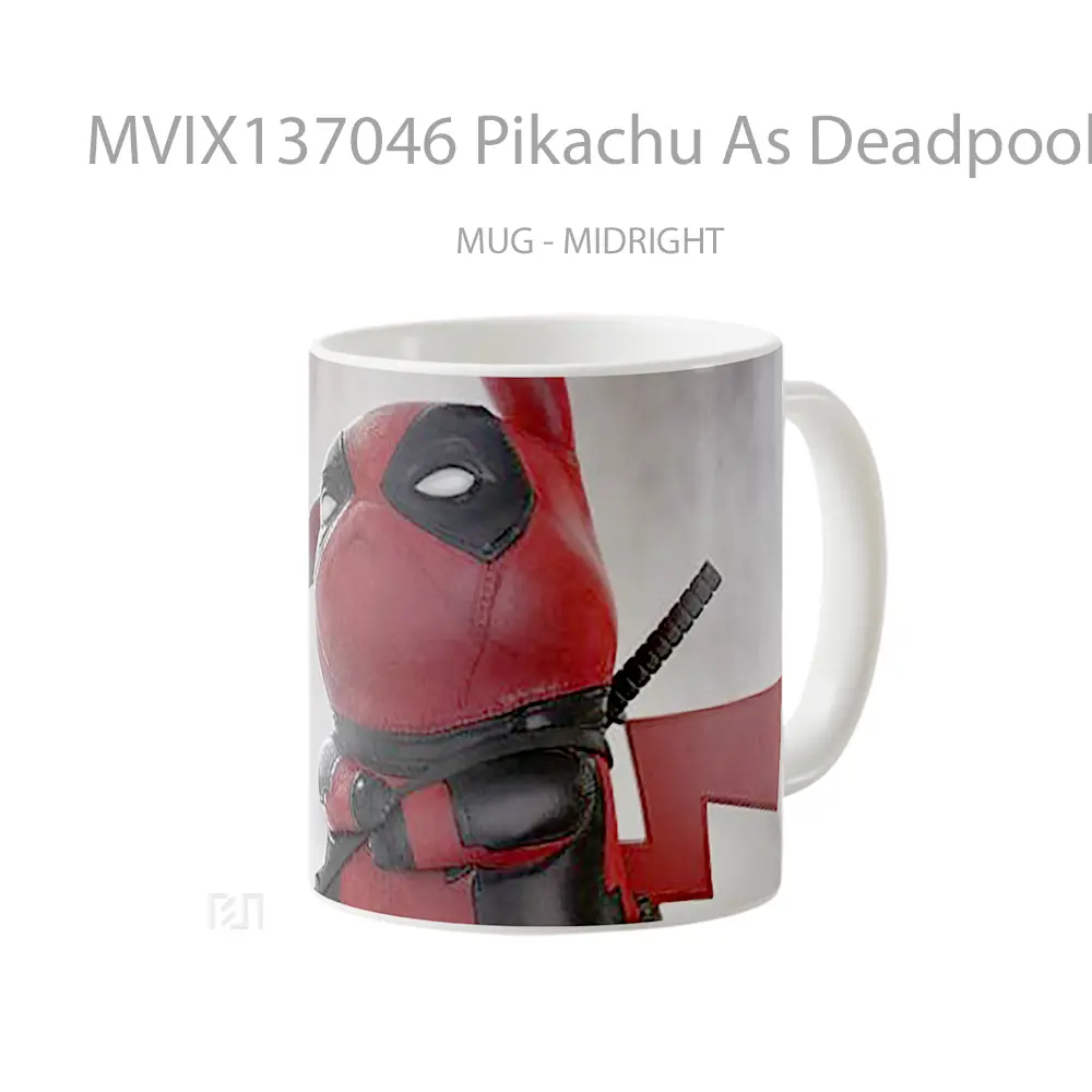 Mug Pikachu As Deadpool Gelas Superhero - All-side / Desain