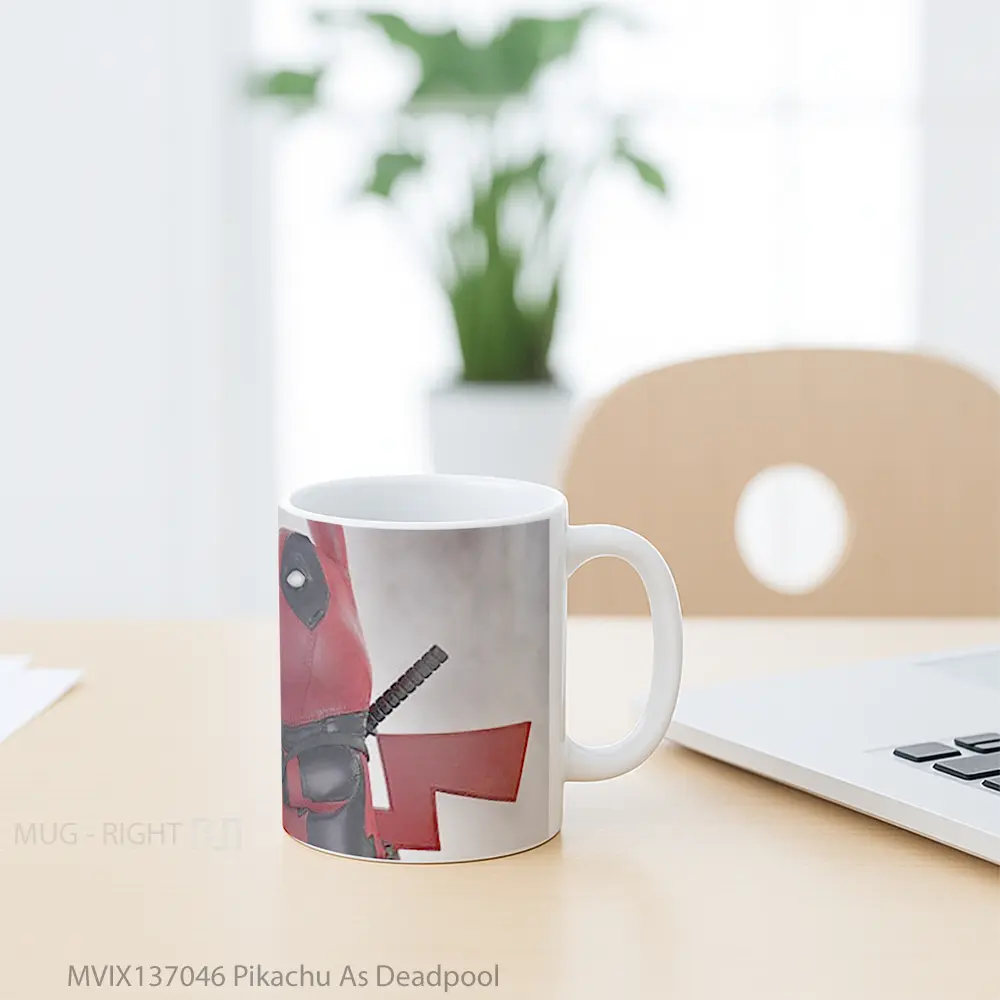 Mug Pikachu As Deadpool Gelas Superhero - All-side / Desain