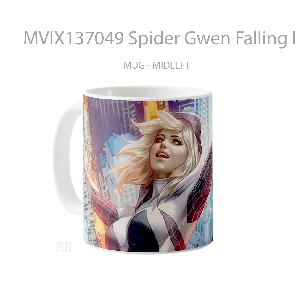 Mug Spider Gwen Falling In Skyscrapers In New York Gelas Keramik Unik - All-side / Desain