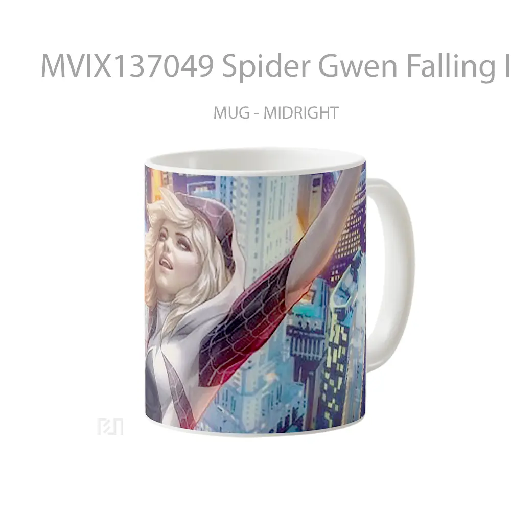 Mug Spider Gwen Falling In Skyscrapers In New York Gelas Keramik Unik - All-side / Desain