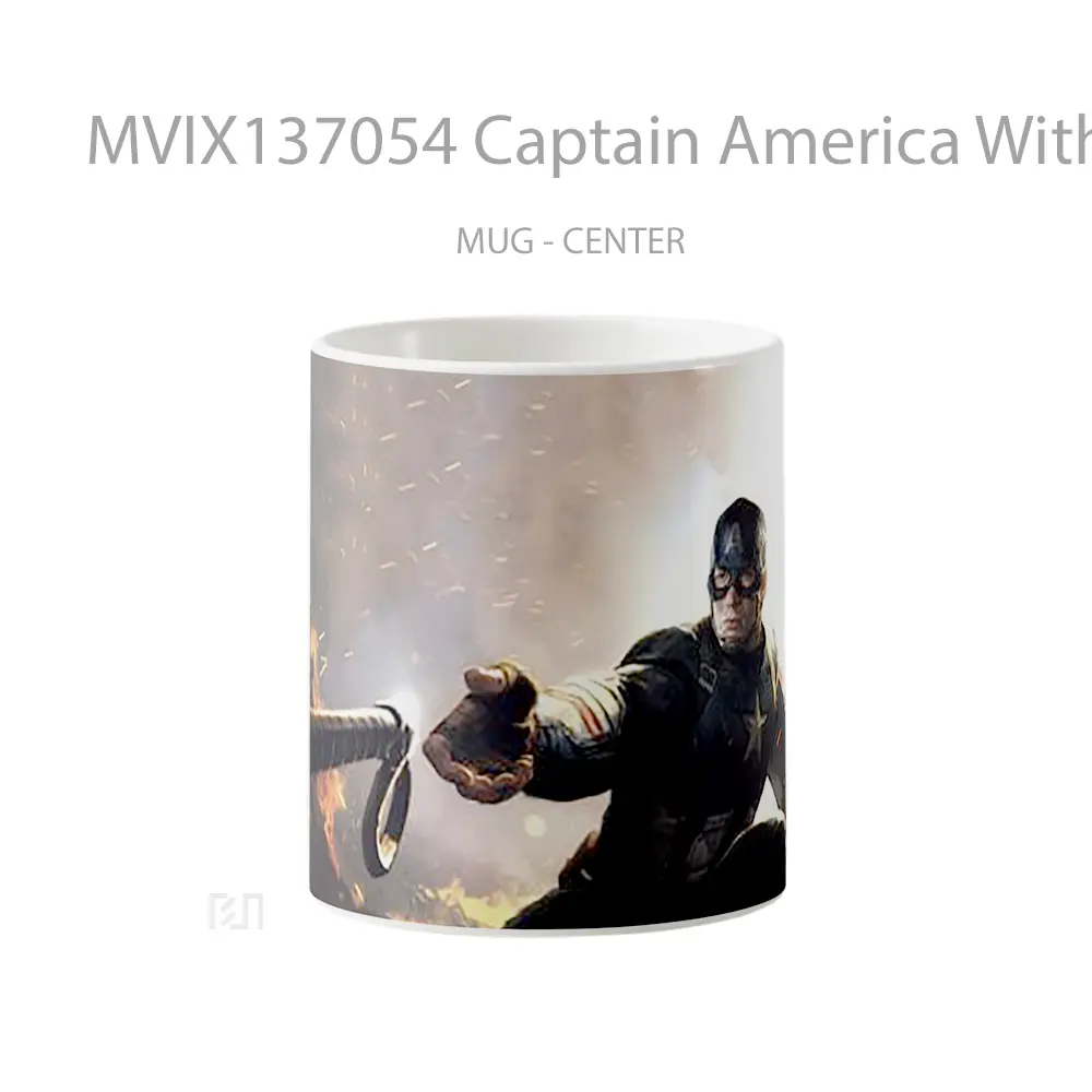 Mug Captain America With Thor S Hammer V1 Gelas Superhero