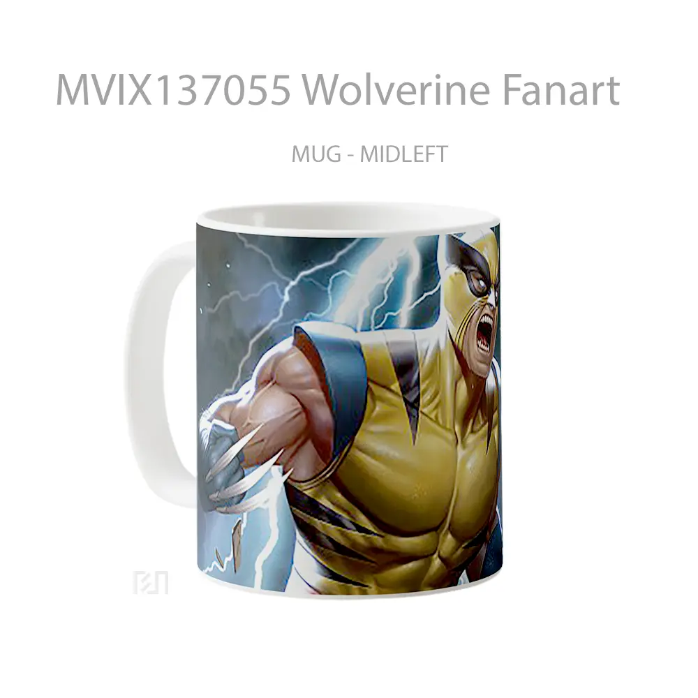 Mug Wolverine Fanart Gelas Superhero - All-side / Desain