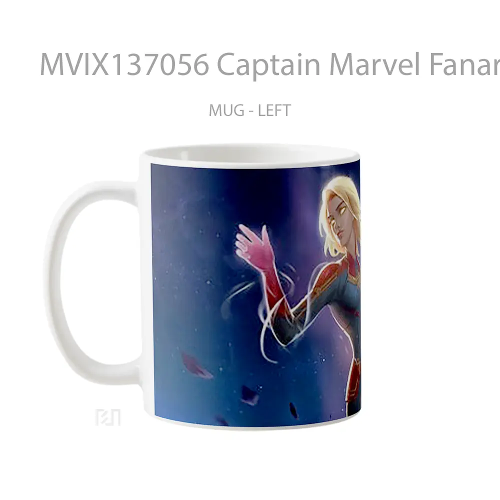 Mug Captain Marvel Fanart V2 Gelas Superhero - All-side / Desain