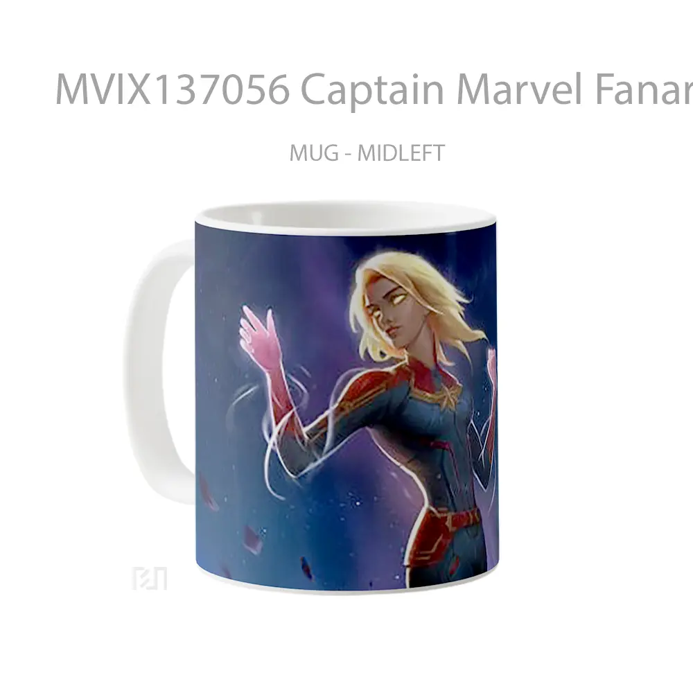 Mug Captain Marvel Fanart V2 Gelas Superhero - All-side / Desain
