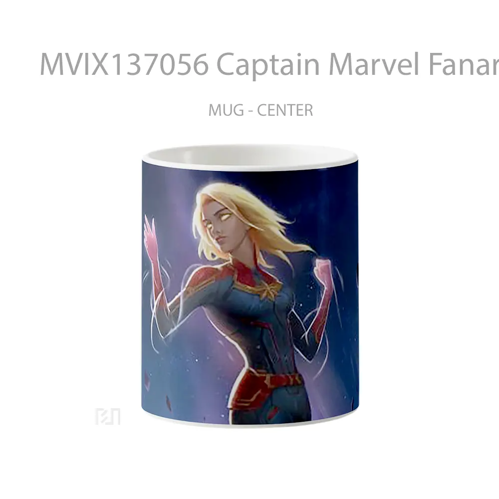 Mug Captain Marvel Fanart V2 Gelas Superhero
