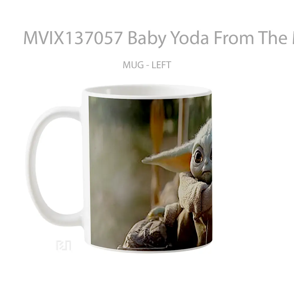 Mug Baby Yoda From The Mandalorian V1 Gelas Star Wars - All-side / Desain