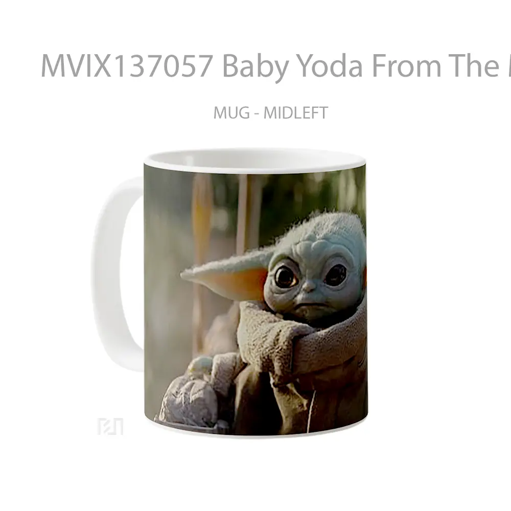 Mug Baby Yoda From The Mandalorian V1 Gelas Star Wars - All-side / Desain