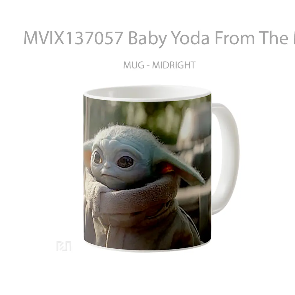 Mug Baby Yoda From The Mandalorian V1 Gelas Star Wars - All-side / Desain