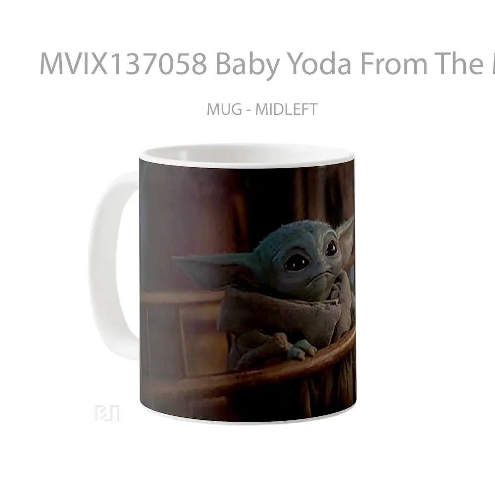 Mug Baby Yoda From The Mandalorian V2 Gelas Star Wars - All-side / Desain