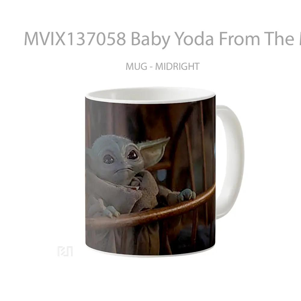 Mug Baby Yoda From The Mandalorian V2 Gelas Star Wars - All-side / Desain