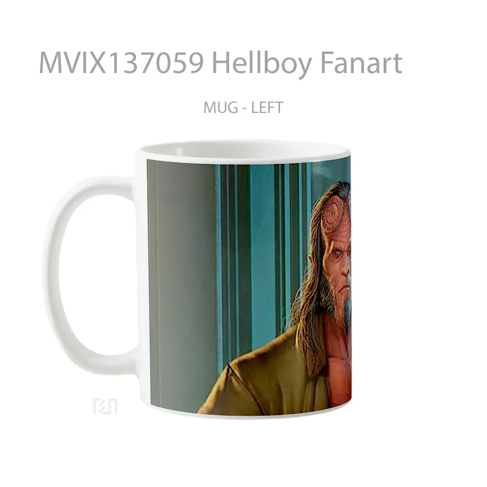 Mug Hellboy Fanart Gelas Keramik Unik - All-side / Desain