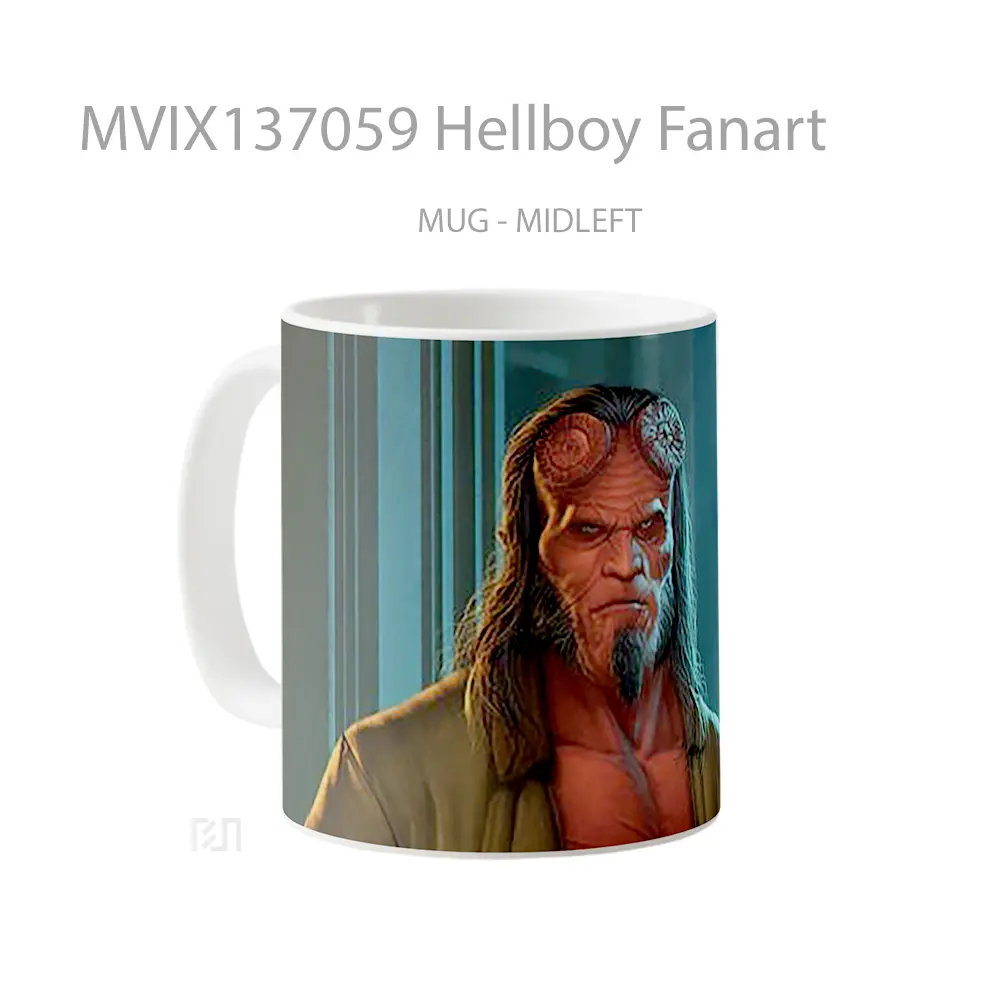 Mug Hellboy Fanart Gelas Keramik Unik - All-side / Desain