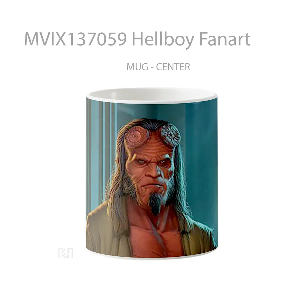 Mug Hellboy Fanart Gelas Keramik Unik