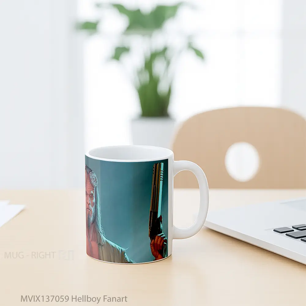 Mug Hellboy Fanart Gelas Keramik Unik - All-side / Desain