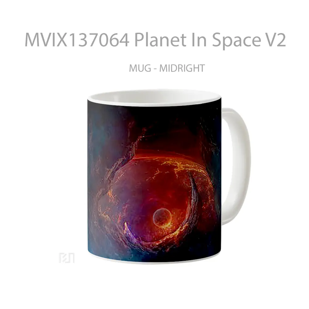 Mug Planet In Space V2 Gelas Astronomi - All-side / Desain