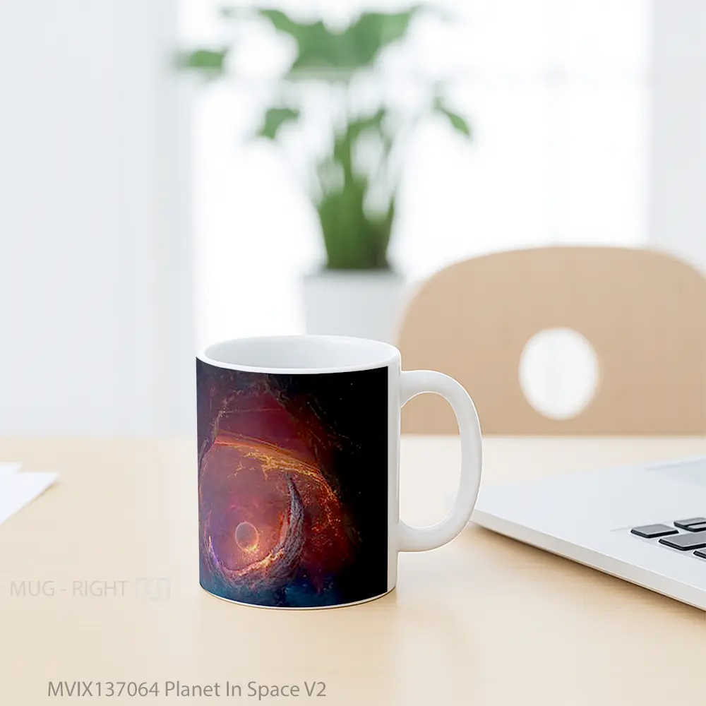 Mug Planet In Space V2 Gelas Astronomi - All-side / Desain