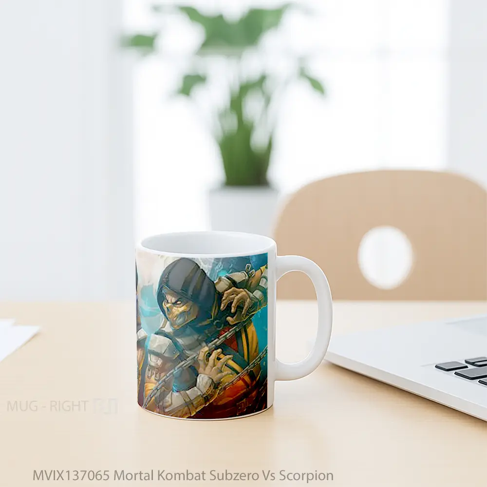 Mug Mortal Kombat Subzero Vs Scorpion Gelas Keramik Unik - All-side / Desain