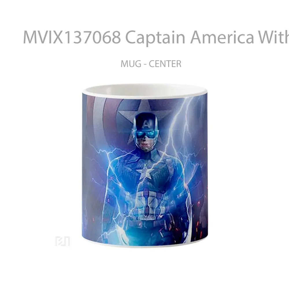 Mug Captain America With Thor S Hammer V2 Gelas Superhero