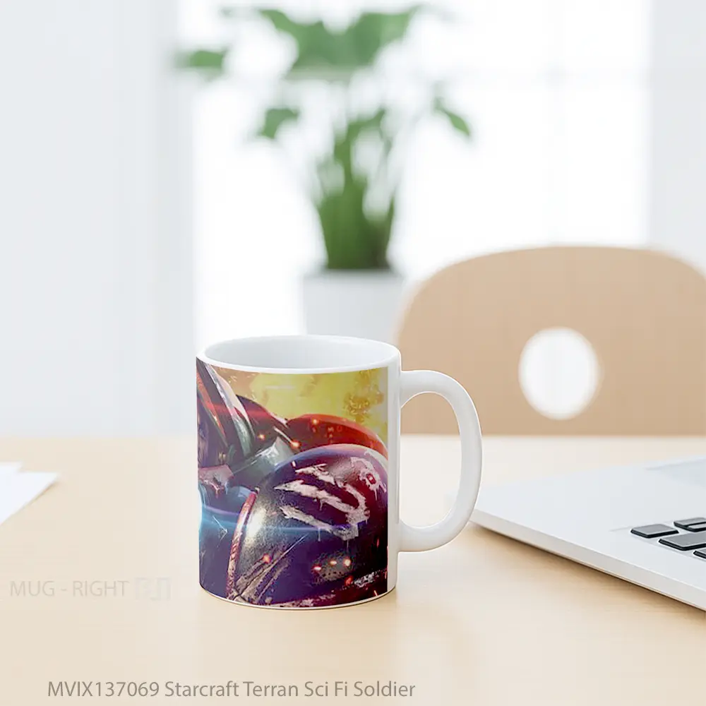 Mug Starcraft Terran Sci Fi Soldier Gelas Keramik Unik - All-side / Desain
