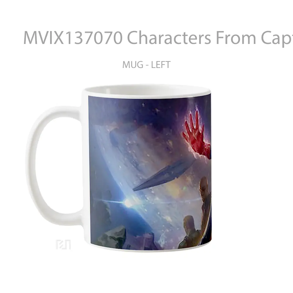 Mug Characters From Captain Marvel Gelas Superhero - All-side / Desain