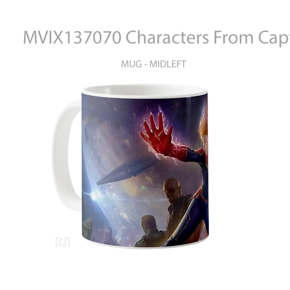 Mug Characters From Captain Marvel Gelas Superhero - All-side / Desain
