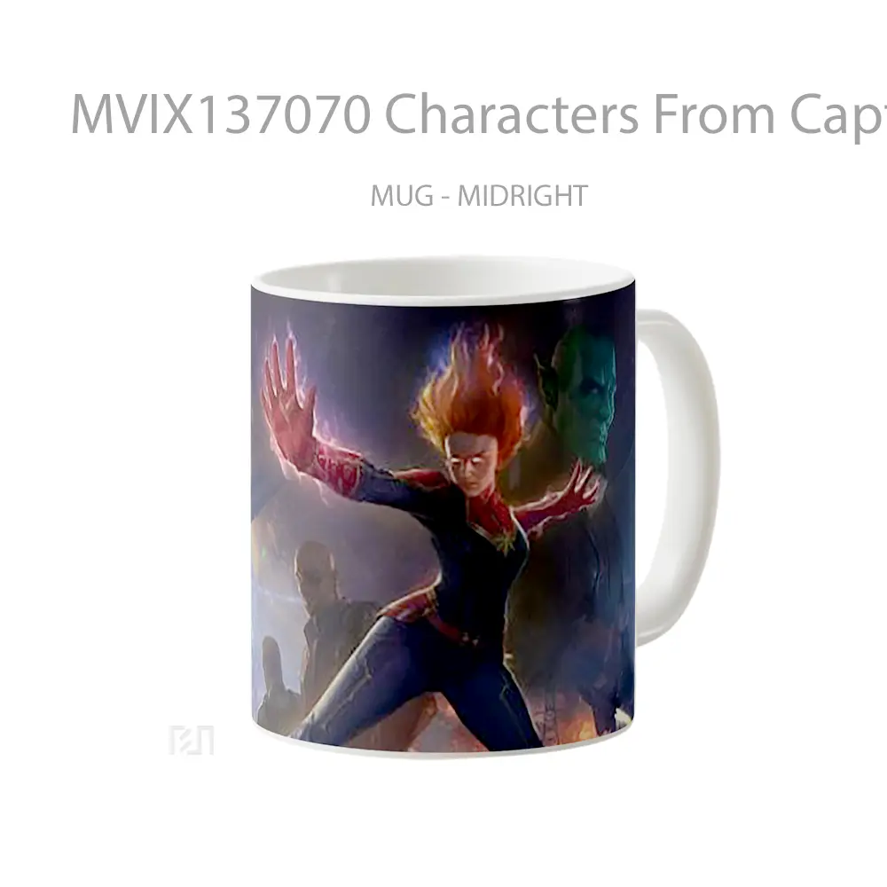 Mug Characters From Captain Marvel Gelas Superhero - All-side / Desain