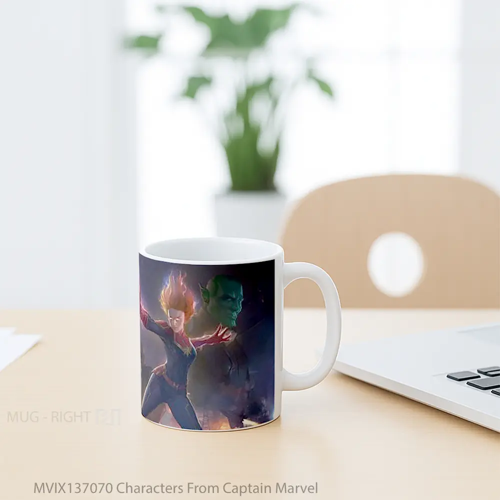 Mug Characters From Captain Marvel Gelas Superhero - All-side / Desain