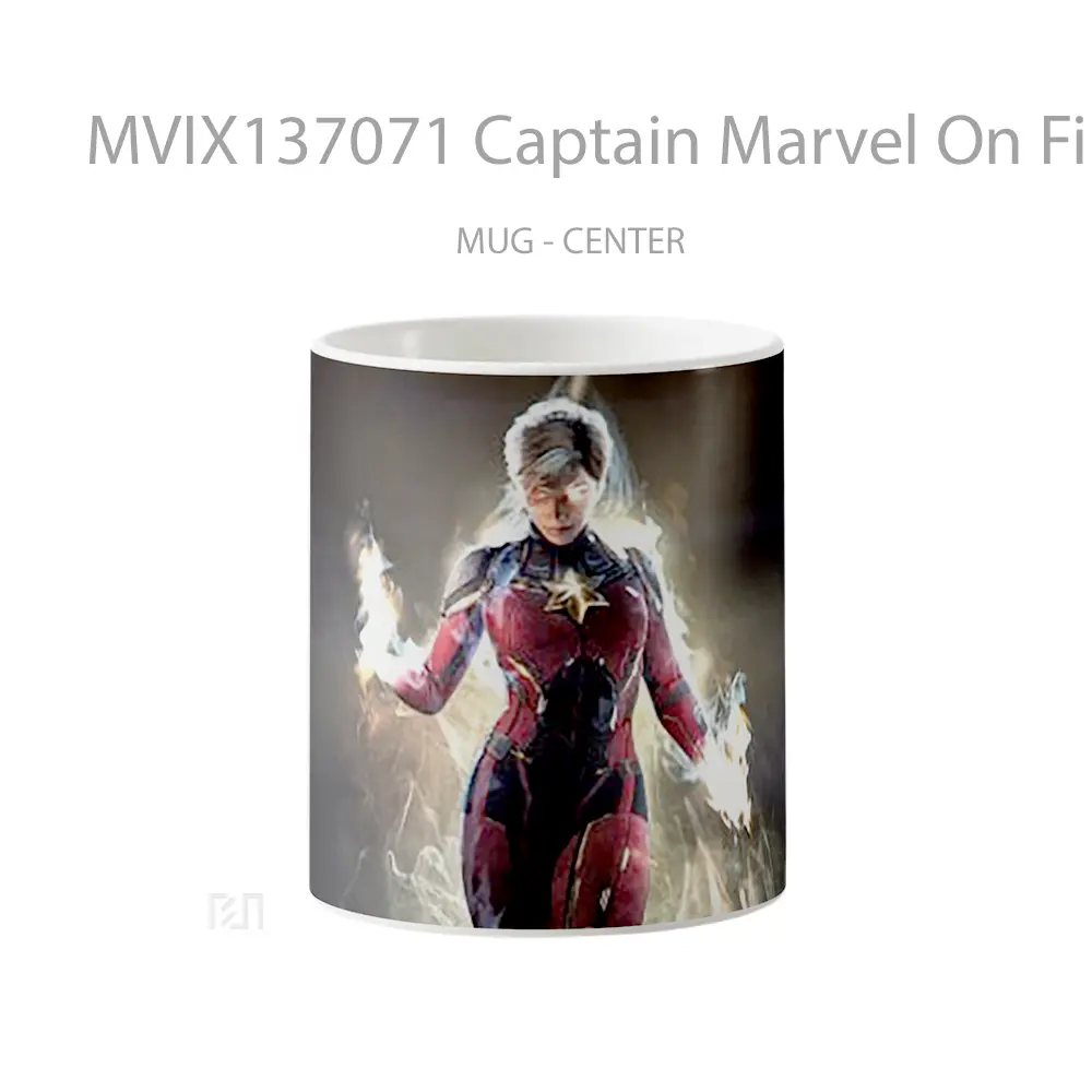 Mug Captain Marvel On Fire Gelas Superhero