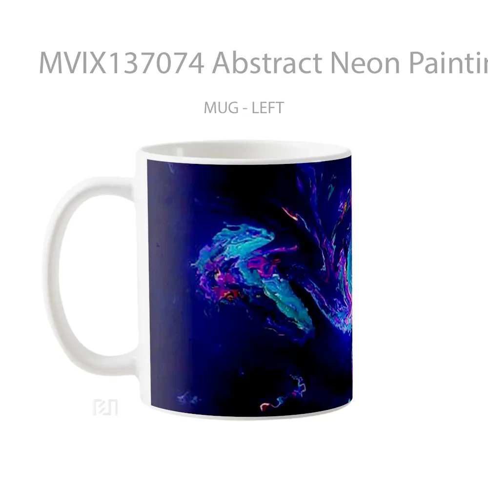 Mug Abstract Neon Painting V1 Gelas Seni Modern - All-side / Desain