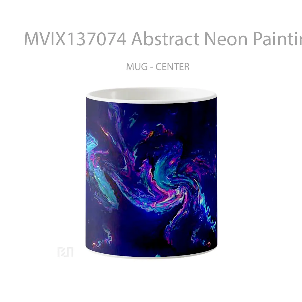 Mug Abstract Neon Painting V1 Gelas Seni Modern