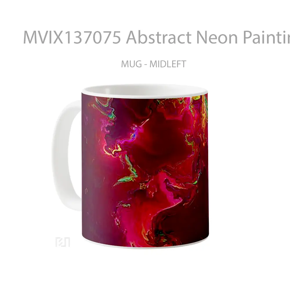Mug Abstract Neon Painting V2 Gelas Seni Modern - All-side / Desain