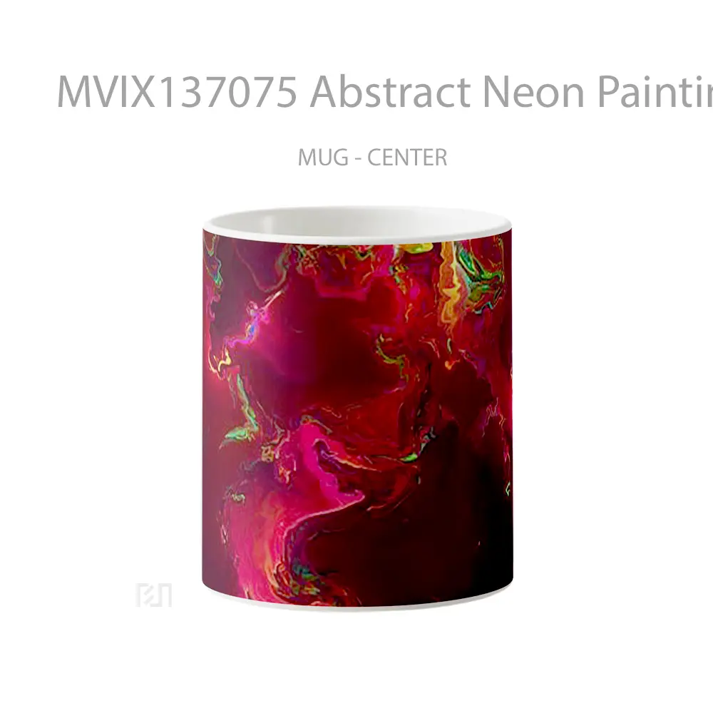 Mug Abstract Neon Painting V2 Gelas Seni Modern