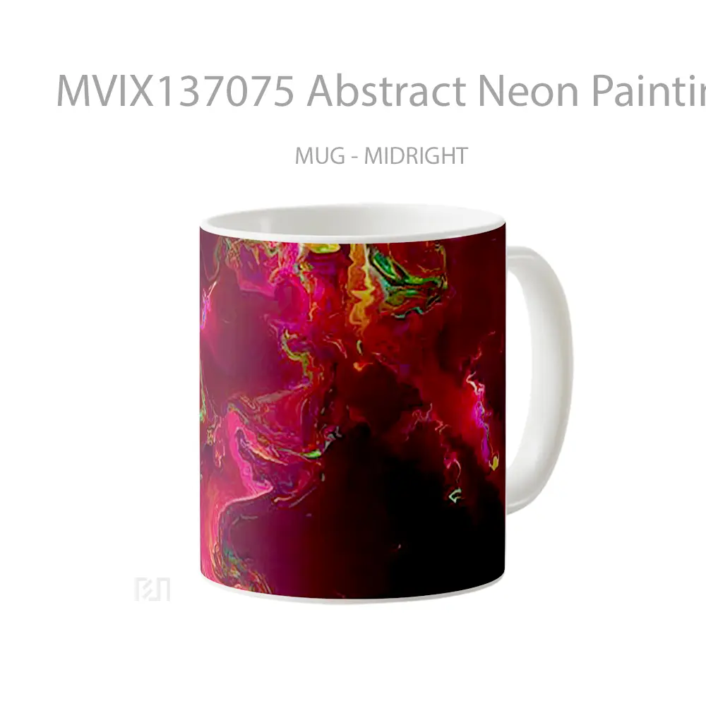 Mug Abstract Neon Painting V2 Gelas Seni Modern - All-side / Desain