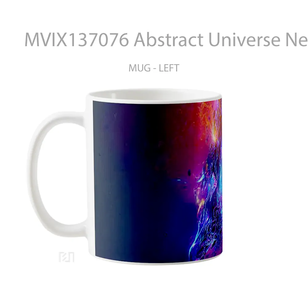 Mug Abstract Universe Neon Lights Gelas Seni Modern - All-side / Desain