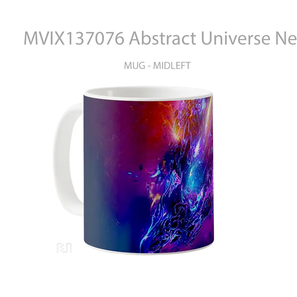 Mug Abstract Universe Neon Lights Gelas Seni Modern - All-side / Desain